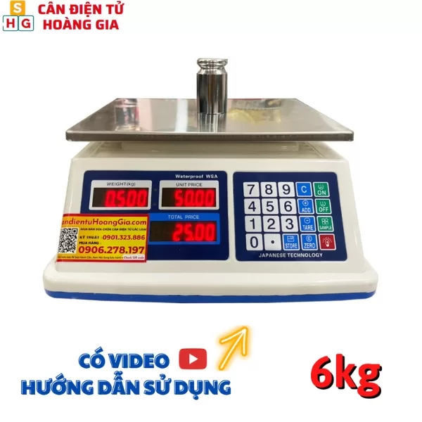 Cân điện tử bán hàng, cân điện tử tính tiền siêu thị in mã vạch tốt nhất hiện nay - Cân điện tử Hoàng Gia | Uy tín 10+ năm, Uy Tín, Giá Tốt Cân điện tử bán hàng 6kg WSA