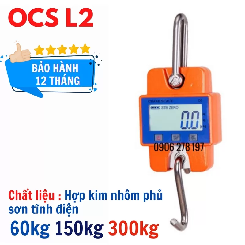 Cân treo điện tử 300kg OCS L2 - Chính Hãng Công Ty - Cân điện tử Hoàng Gia | Uy tín 10+ năm, Uy Tín, Giá Tốt Cân treo điện tử 300kg OCS L2