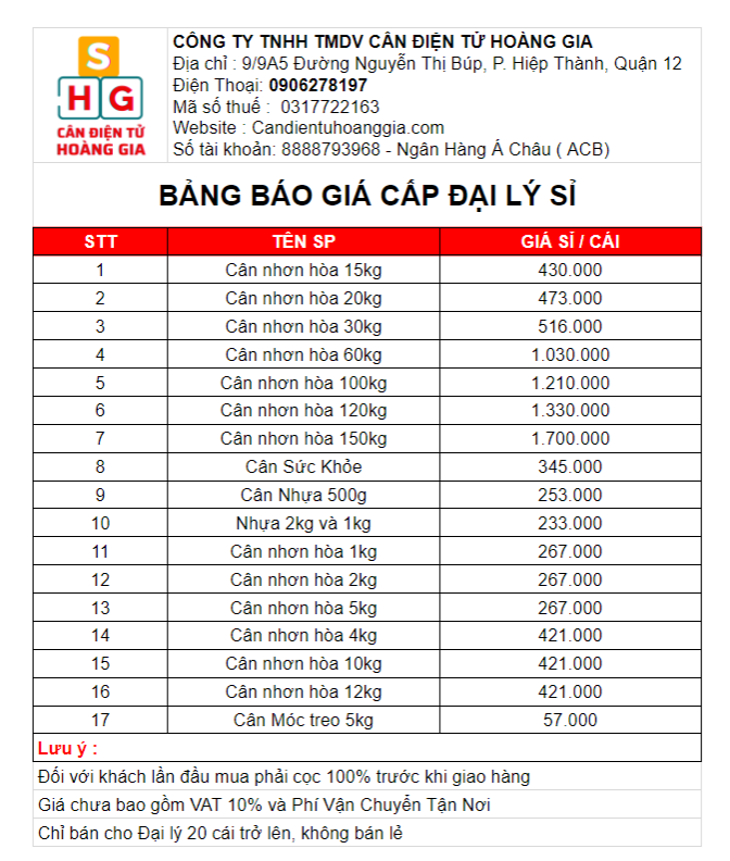 Bảng Giá Cân Nhơn Hoà 150kg Chính Hãng Mới Nhất 2026 - Cân điện tử Hoàng Gia | Uy tín 10+ năm, Uy Tín, Giá Tốt nhon hoa - Cân điện tử Hoàng Gia | Uy tín 10+ năm, Uy Tín, Giá Tốt