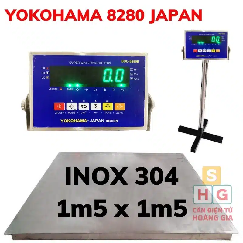 Cân Sàn Điện Tử 8280 Japan 1m5 x 1m5 Inox 304: Thông Số Đầy Đủ, Chọn Chính Xác (2026) - Cân điện tử Hoàng Gia | Uy tín 10+ năm, Uy Tín, Giá Tốt cân sàn điện tử 8280 japan 1m5x1m5 inox 304
