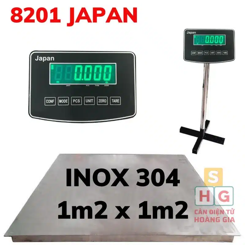 Cân sàn điện tử 8201 Japan 1m2 x 1m2 - 500kg đến 3 tấn - Cân điện tử Hoàng Gia | Uy tín 10+ năm, Uy Tín, Giá Tốt cân sàn điện tử 8201 japan 1m2 x 1m2 inox 304