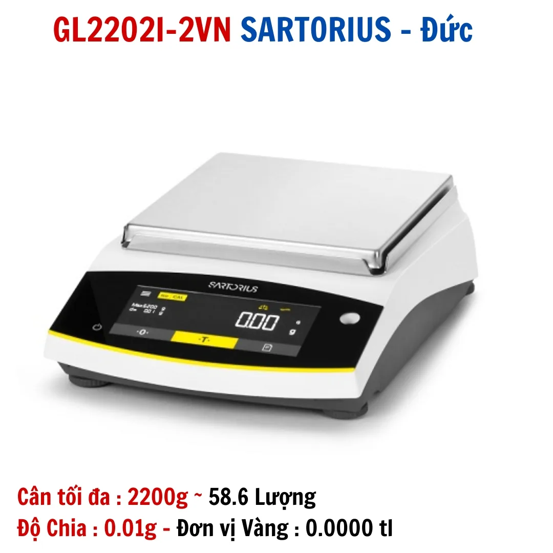 Cân Vàng Thông Tư 22 Sartorius GL2202I-2VN 2200g 2 Số Lẻ - Chuẩn Kiểm Định Tiệm Vàng - Cân điện tử Hoàng Gia | Uy tín 10+ năm, Uy Tín, Giá Tốt Cân phân tích điện tử 2200g Sartorius GL2202I-2VN