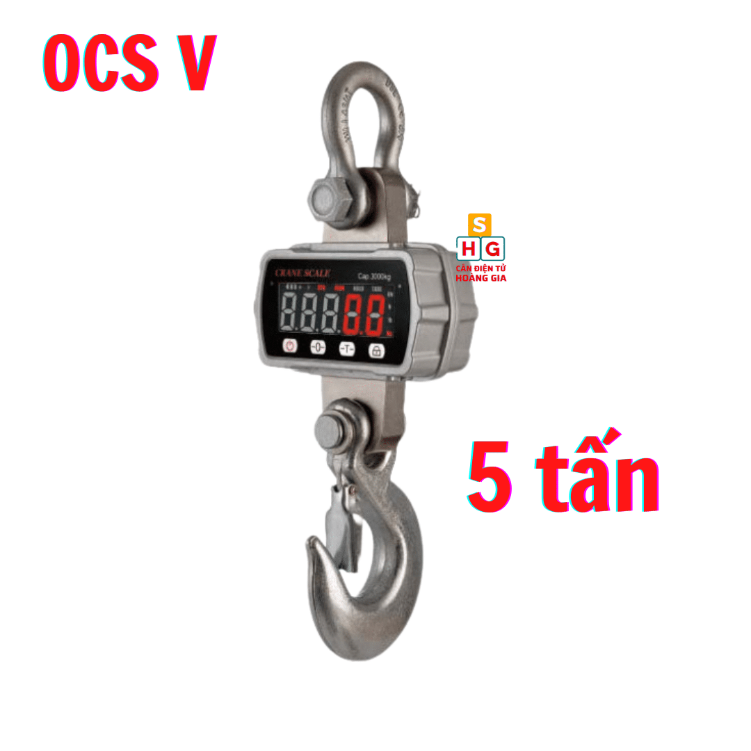 Cân treo điện tử 5 tấn OCS V treo pa lăng, dùng chung kiểu với cân treo điện tử bluetooth ghi sổ